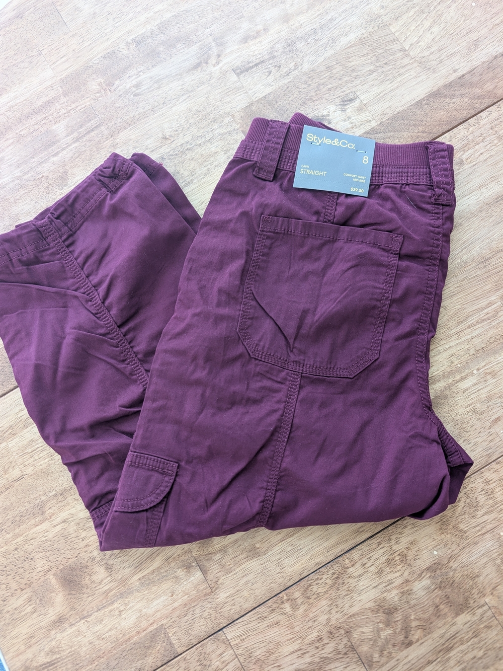 Style & Co. Women's Straight Cargo Pants - Deep Cranberry